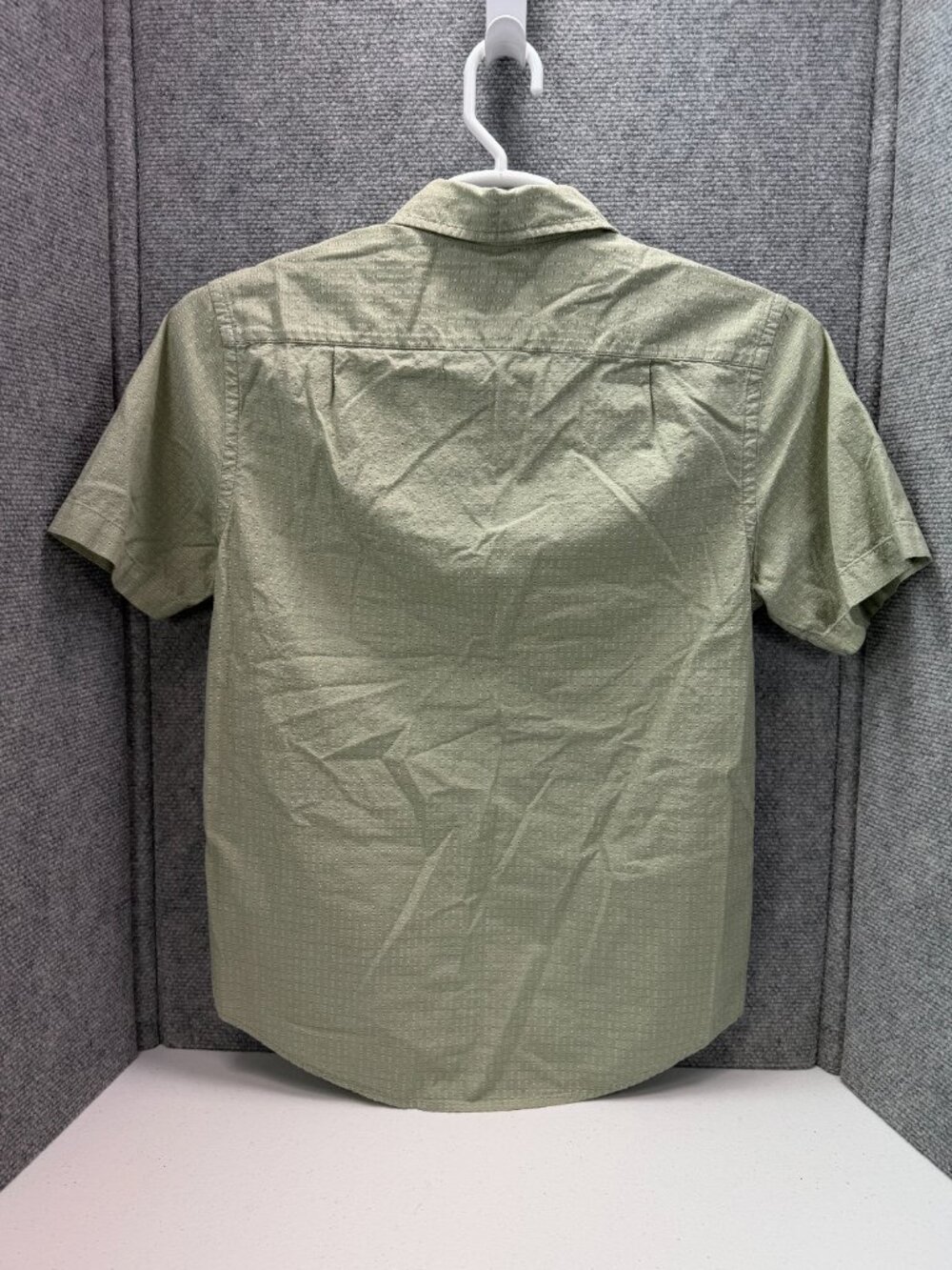 Goodfellow & Co Mens Small Sage Green Textured Cotton Button Down Shirt Categor - Picture 3 of 7